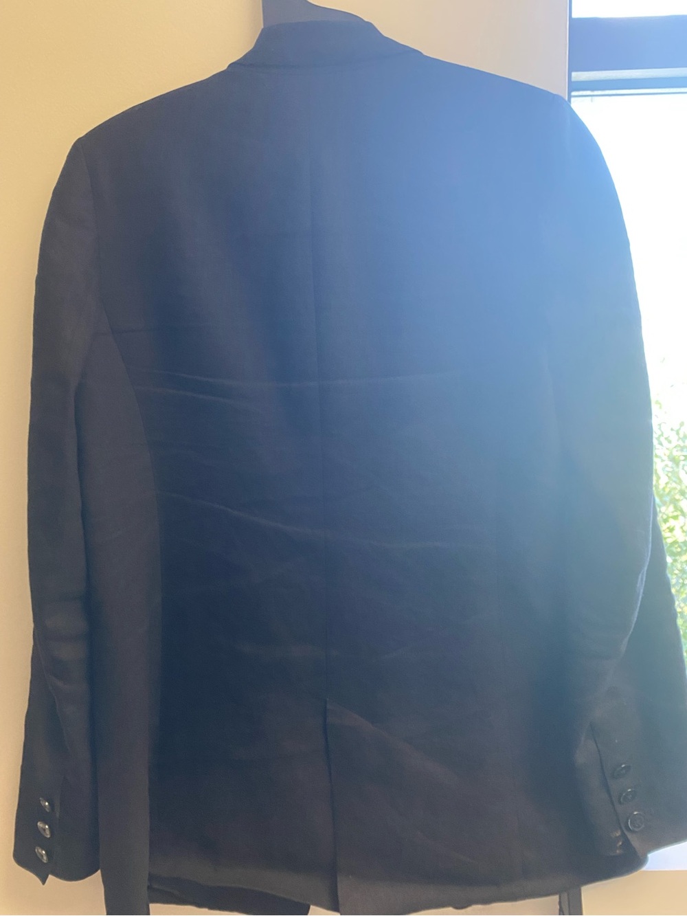 Vince Black Linen Blend Single-Breasted Blazer - Picture 10 of 10